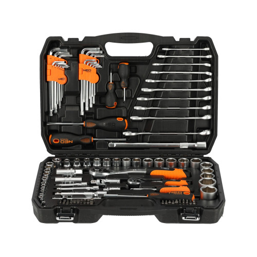Zestaw kluczy nasadowych 1/2" 1/4" CrV 138 el. Neo Tools - 10-208 - NEO Tools - 2